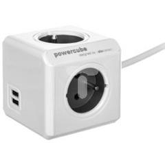 Rozgałęźnik PowerCube z 4-krotnym gniazdem E/FR i 2xUSB 5V 2,1A 1,5m szary 2402/FREUPC
