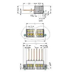 Listwa zaciskowa przepustowa 11-biegunowa szara raster 5mm 731-141/048-000