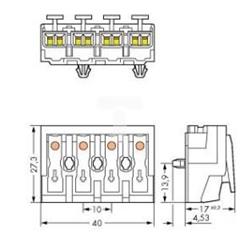 Złączka zasilająca 4-biegunowa bez stopek bez styku PE 294-4014 