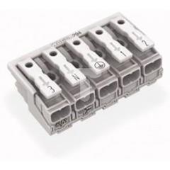 Złączka zasilająca 5-biegunowa ze stopkąmi ze stykiem PE 294-5155 