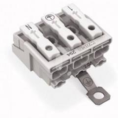 Złączka zasilająca 3-biegunowa ze stopkąmi z stykiem PE 294-5453 