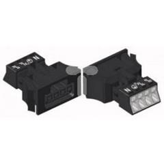 Gniazdo z mocowaniem zatrzaskowym Snap In 4-torowe czarne 890-704 