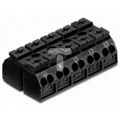 Blok zasilający 5-torowy czarny nadruk PE-N-L1-L2-L3 862-1515/999-950