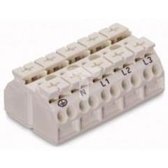 Blok zasilający 4-biegunowy czarny nadruk PE-N-L1-L2-L3 862-1615/999-950