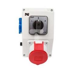 Zestaw instalacyjny z gniazdem 16A 5P+2P+Z RS-Z (L-0-P) czerwony 6272-20