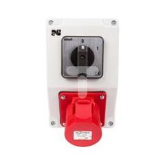 Zestaw instalacyjny z gniazdem 16A 4P RS-Z (0-1) czerwony 6277-00