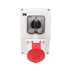 Zestaw instalacyjny z gniazdem 32A 4P RS-Z (0-1) czerwony 6280-00