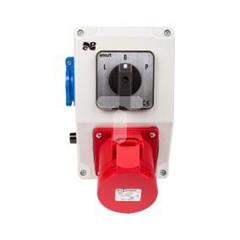 Zestaw instalacyjny z gniazdem 32A 4P+2P+Z RS-Z (L-0-P) czerwony 6281-20