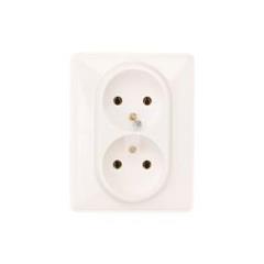 CARIVA Gniazdo podwójne z/u 16A IP20 białe 773618