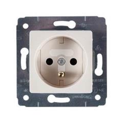 CARIVA Gniazdo pojedyncze z/u 16A IP20 z przesłonami kremowe 773725