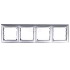 VALENA Ramka poczwórna pozioma aluminium tworzywo 770154
