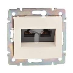 VALENA Gniazdo telefoniczne kremowe 2xRJ45 5e UTP 774131