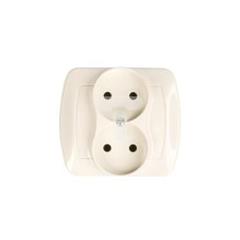 Simon Akord Gniazdo podwójne b/u 16A IP20 beżowe AG2/12 WMAW-40200x-9012