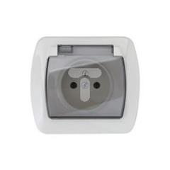 Simon Akord Gniazdo hermetyczne pojedyncze z/u 16A IP44 z klapką dymną beżowe AGZ1Be/12a WMAW-33110x-9011