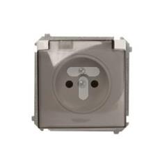 Simon Basic Gniazdo hermetyczne pojedyncze z/u 16A IP44 z klapką dymną białe BMGZ1B.01/11a WMUW-53110x-1021