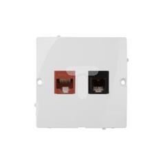 Simon Basic Gniazdo teleinformatyczne RJ45 kat.5e + RJ11 białe BMF5T.02/11 WMUM-0500F2-1011