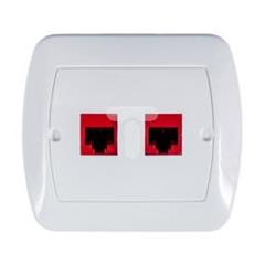 Simon Akord Gniazdo komputerowe podwójne 2xRJ45 kat.5e białe AF52/11 WMAK-4520xx-1013