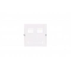 Simon Classic Pokrywa gniazda teleinformatycznego podwójnego 2xRJ Keystone skośna z polem opisowym biała MGKS1P/11