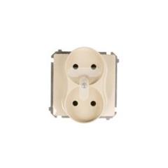 Simon Basic Gniazdo podwójne b/u 16A IP20 beżowe BMG2M.01/12 WMUW-00200M-9011