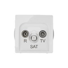 Simon Basic Gniazdo antenowe RD/TV/SAT przelotowe białe BMZAR-SAT10/P.01/11 RD/TV/SAT WMUA-02018z-1011