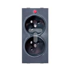 Simon Connect Gniazdo CIMA podwójne z/u 16A IP20 szary grafit S2/14 TSC-S2-14