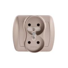 Simon Akord Gniazdo podwójne z/u 16A IP20 satyna metalizowana AGZ2/29 WMAW-40210x-H012