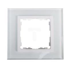 Simon 82 Ramka pojedyncza szklana natural/ ramka pośrednia biała 82617-60 TSI-82617-60