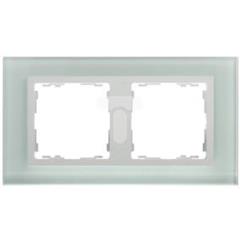 Simon 82 Ramka podwójna pozioma szklana natural/ ramka pośrednia biała 82627-60 TSI-82627-60