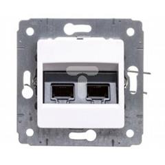 CARIVA Gniazdo komputerowe podwójne RJ45 kat.6 UTP białe 773642