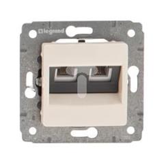 CARIVA Gniazdo telefoniczne podwójne RJ11 kremowe 773739