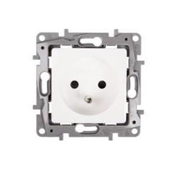 NILOE Gniazdo pojedyncze z/u 16A IP20 z przesłonami z ramką białe 664536