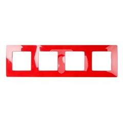 NILOE Ramka poczwórna czerwony tworzywo Poziomy i pionowy poczwórna 665024