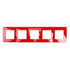 NILOE Ramka pięciokrotna czerwony tworzywo Poziomy i pionowy pięciokrotna 665025