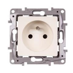 NILOE Gniazdo pojedyncze z/u 16A IP20 z przesłonami kremowe 664636