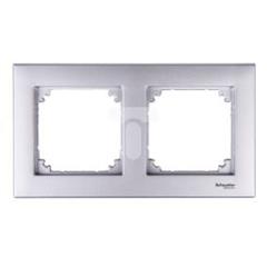 Merten System M Ramka podwójna pozioma i pionowa aluminium MTN486260