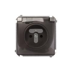 Simon Basic Gniazdo hermetyczne pojedyncze z/u 16A IP44 z klapką dymną stal inox BMGZ1B.01/21a WMUW-53110x-J021