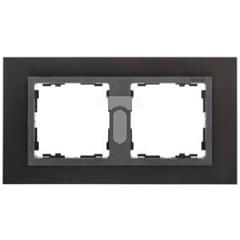 Simon 82 Ramka podwójna pozioma kamień stal grafitowa/ ramka pośrednia grafit 82827-38 TSI-82827-38