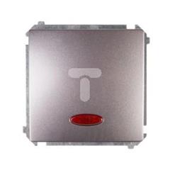 Simon Basic Łącznik jednobiegunowy z podświetleniem stal inox BMW1L.01/21 WMUL-011xxx-J011