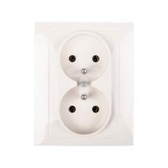 Berker/B.Kwadrat Gniazdo podwójne z/u 16A IP20 kremowe 5361838982