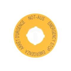 Tabliczka opisowa żółta okrągła fi60 EMERGENCY STOP M22-XBK1 216483