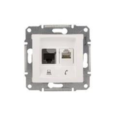 Sedna Gniazdo teleinformatyczne RJ11 RJ45 kat.5e UTP białe SDN5100121