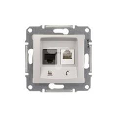 Sedna Gniazdo teleinformatyczne RJ11 RJ45 kat.5e UTP aluminium SDN5100160