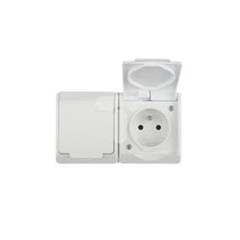 Hermes Gniazdo hermetyczne podwójne z/u 16A IP44 białe GNT 0322-02