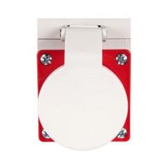 Wtyczka odbiornikowa z klapką 5P 16A 400V czerwona IP44 515-6d