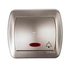 Simon Akord Przycisk /dzwonek/ z podświetleniem satyna metalizowana AD1L/29 WMAL-491xxx-H012