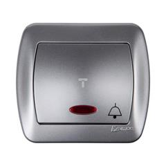 Simon Akord Przycisk /dzwonek/ z podświetleniem aluminium metalizowane AD1L/26 WMAL-491xxx-D012