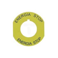 Tabliczka opisowa żółta okrągła fi42 ENERGIA STOP ST22-4509\P02