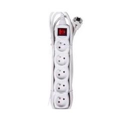 Przedłużacz 3m z wyłącznikiem 5-gniazd z/u biały P1513