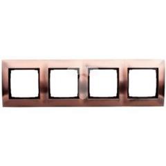 Simon 54 Premium Ramka poczwórna uniwersalna metalowa miedź rustykalna DR4/36 WMDZ-0140xM-036