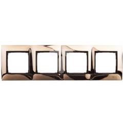 Simon 54 Premium Ramka poczwórna metalowa złoto DR4/66 WMDZ-0140xM-066